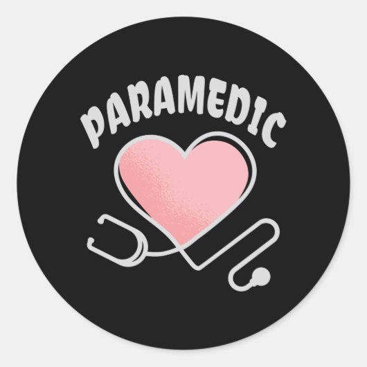 Sticker Rond Stethoscope paramétrique avec coeur (Devant)