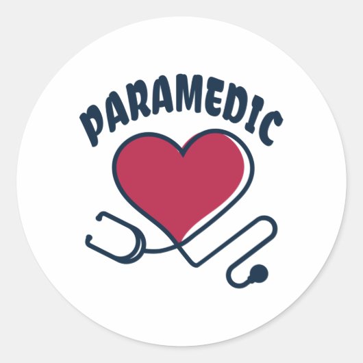 Sticker Rond Stethoscope paramétrique avec coeur (Devant)