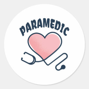Sticker Rond Stethoscope paramétrique avec coeur