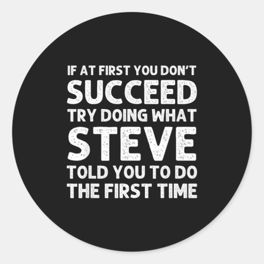 Sticker Rond Steve Gift Name D Birthday Funny Christ  (Devant)