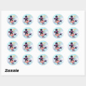 Sticker Rond Steven Universe | Crystal Gem Group Action (Feuille)