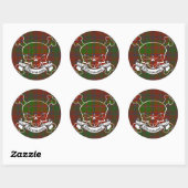 Sticker Rond Stewart Tartan Skull (Feuille)