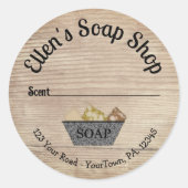 Sticker Rond Stick à odeur de savon de style champêtre (Devant)