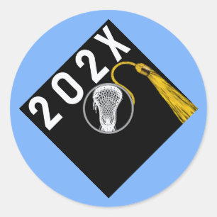 Sticker Rond Stick Carré bleu nuit senior de l'équipe de crosse