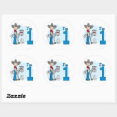 Sticker Rond Stick Cowboy 1er anniversaire (Feuille)