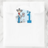 Sticker Rond Stick Cowboy 1er anniversaire (Sac)