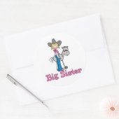 Sticker Rond Stick Cowgirl Big Sister (Enveloppe)