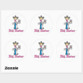 Sticker Rond Stick Cowgirl Big Sister (Feuille)