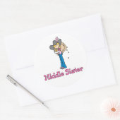 Sticker Rond Stick Cowgirl Middle Sister (Enveloppe)