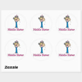 Sticker Rond Stick Cowgirl Middle Sister (Feuille)