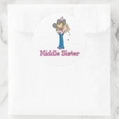 Sticker Rond Stick Cowgirl Middle Sister (Sac)