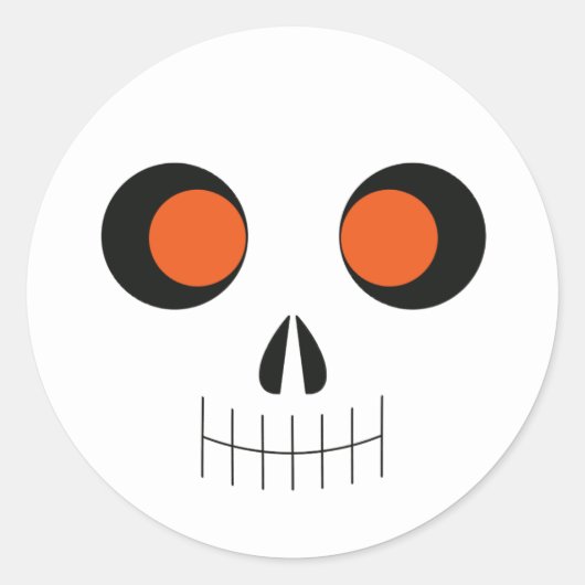 Sticker Rond Stick crâne d'Halloween mignon pour Socket Pop (Devant)