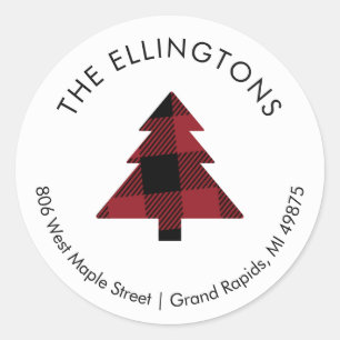Sticker Rond Stick d'adresse de retour de l'arbre de Noël utili