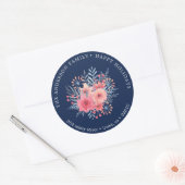 Sticker Rond Stick d'adresse de retour Hiver bleu ⎢ Fête (Enveloppe)