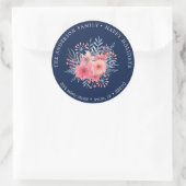 Sticker Rond Stick d'adresse de retour Hiver bleu ⎢ Fête (Sac)