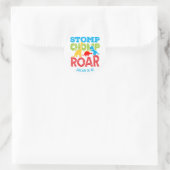 Sticker Rond Stick d'anniversaire Stomp Chomp Roar Cute Dinosau (Sac)