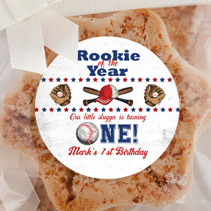 Sticker Rond Stick de baseball 1er anniversaire