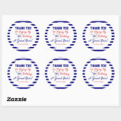 Sticker Rond Stick de baseball Anniversaire Bleu et Rouge rond (Feuille)