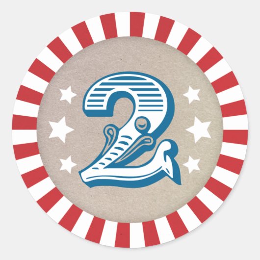 Sticker Rond Stick de carnaval à thème du cirque d'anniversaire (Devant)