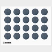Sticker Rond Stick de cire bleu marine Monogramme (Feuille)