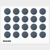 Sticker Rond Stick de cire bleu marine Monogramme (Feuille)
