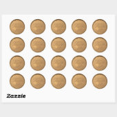 Sticker Rond Stick de cire d'or initial Monogramme (Feuille)