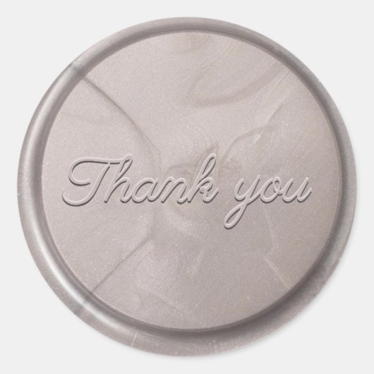 Sticker Rond Stick de cire gris perle initial Monogramme (Devant)