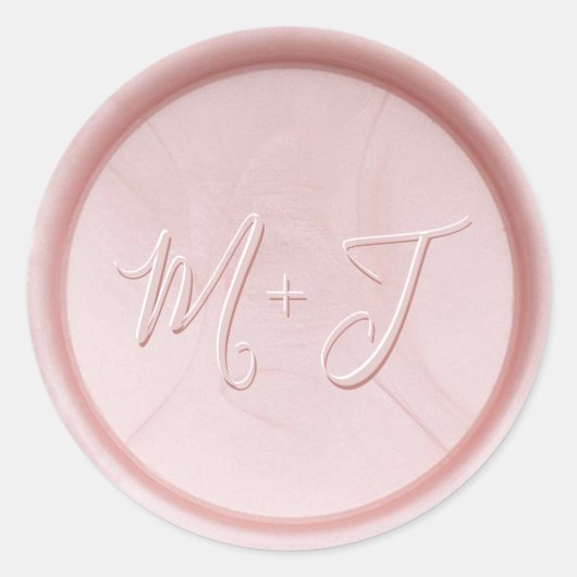 Sticker Rond Stick de cire rose perle initial Monogramme (Devant)
