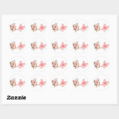 Sticker Rond Stick de cochons de dessin animé mignon (Feuille)