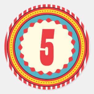 Sticker Rond Stick de fête d'anniversaire du Carnaval du cirque