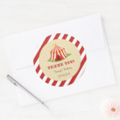 Sticker Rond Stick de la fête d'anniversaire du cirque (Enveloppe)