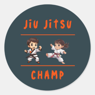 Sticker Rond Stick de la fête d'anniversaire Jiu Jitsu