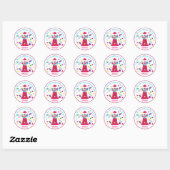 Sticker Rond Stick de la partie de gumball rose (Feuille)