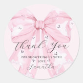 Sticker Rond Stick de la partie Halloween Pink Bow Ghost (Devant)