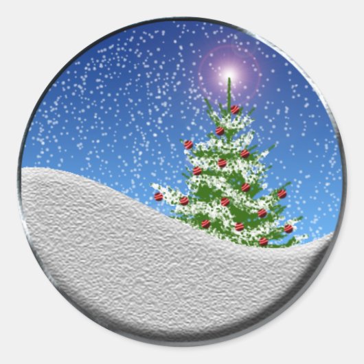 Sticker Rond Stick De Noël Arbre Et Chaussure De Vacances (Devant)