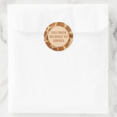 Sticker Rond Stick de plaque de nom du livre d'impression Brown (Sac)