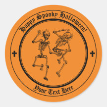 Stick d'Halloween squelette orange et noir