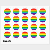 Sticker Rond Stick du premier Gay pride arc-en-ciel (Feuille)