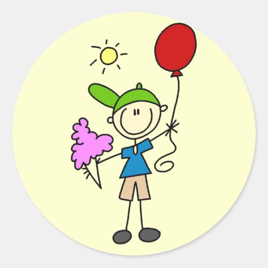 Sticker Rond Stick Figure At the Fair Tshirts and Gifts (Devant)