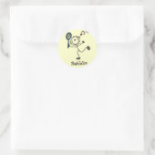 Sticker Rond Stick Figure Badminton T-shirts et cadeaux (Sac)