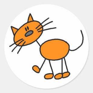 Sticker Rond Stick Figure Chat T-shirts et cadeaux