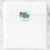 Sticker Rond Stick Figure Elephant Tshirts et cadeaux (Sac)