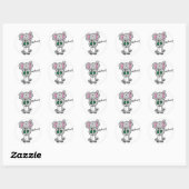 Sticker Rond Stick Figure Elephant Tshirts et cadeaux (Feuille)
