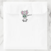 Sticker Rond Stick Figure Elephant Tshirts et cadeaux (Sac)