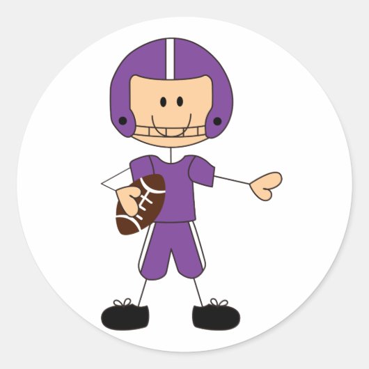 Sticker Rond Stick Figure Football Player (Devant)