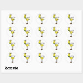 Sticker Rond Stick Figure Giraffe T-shirts et cadeaux (Feuille)