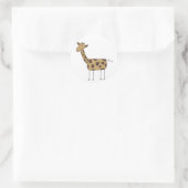 Sticker Rond Stick Figure Giraffe T-shirts et cadeaux (Sac)