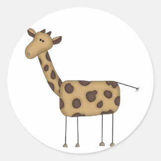 Sticker Rond Stick Figure Giraffe T-shirts et cadeaux