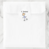 Sticker Rond Stick Figure I Tshirts et cadeaux de patinage (Sac)