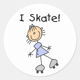 Sticker Rond Stick Figure I Tshirts et cadeaux de patinage
